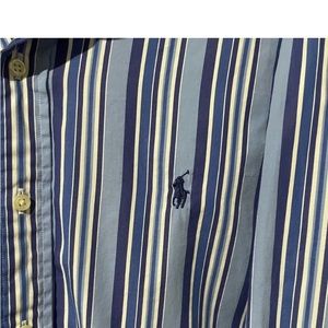 Vintage XL Polo Ralph Lauren long sleeve button down TONE /TONE PURPLE HUES EUC